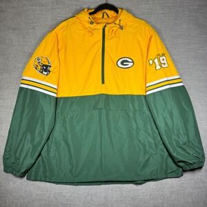 NFL Green Bay Packers G-III Half Zip Windbreaker Jacket Gold Green Mens 3XL